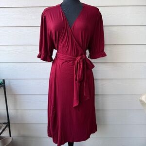 Kiyonna NWT | Wrap Dress | Women’s Size 2X | Deep Red | Made in USA